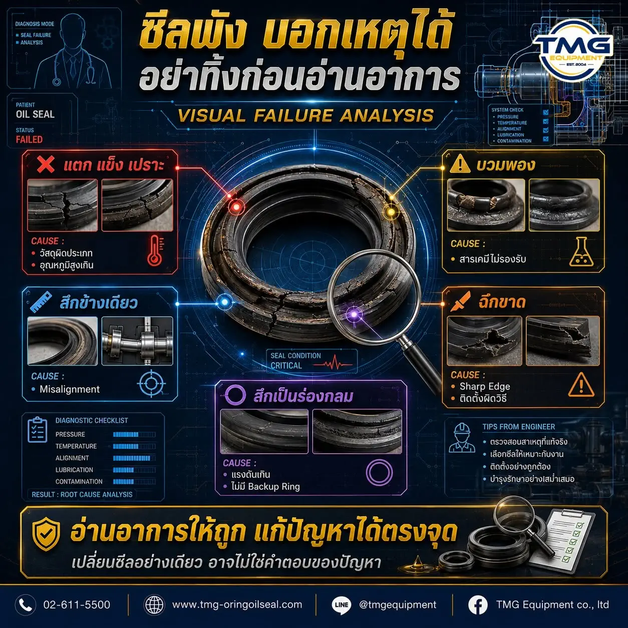Read more about the article ซีลพังบอกอะไรได้บ้าง? วิธีวิเคราะห์อาการซีลเสียก่อนเปลี่ยนใหม่